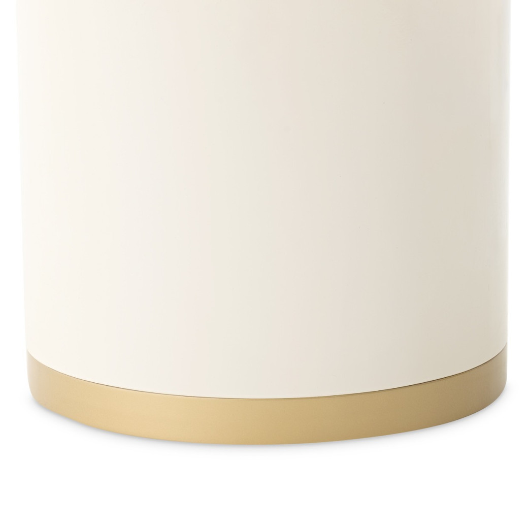 Round Cocktail Table Ivory Gold Finish Gineverra Collection By Michael Amini LFR-GNVA204-839