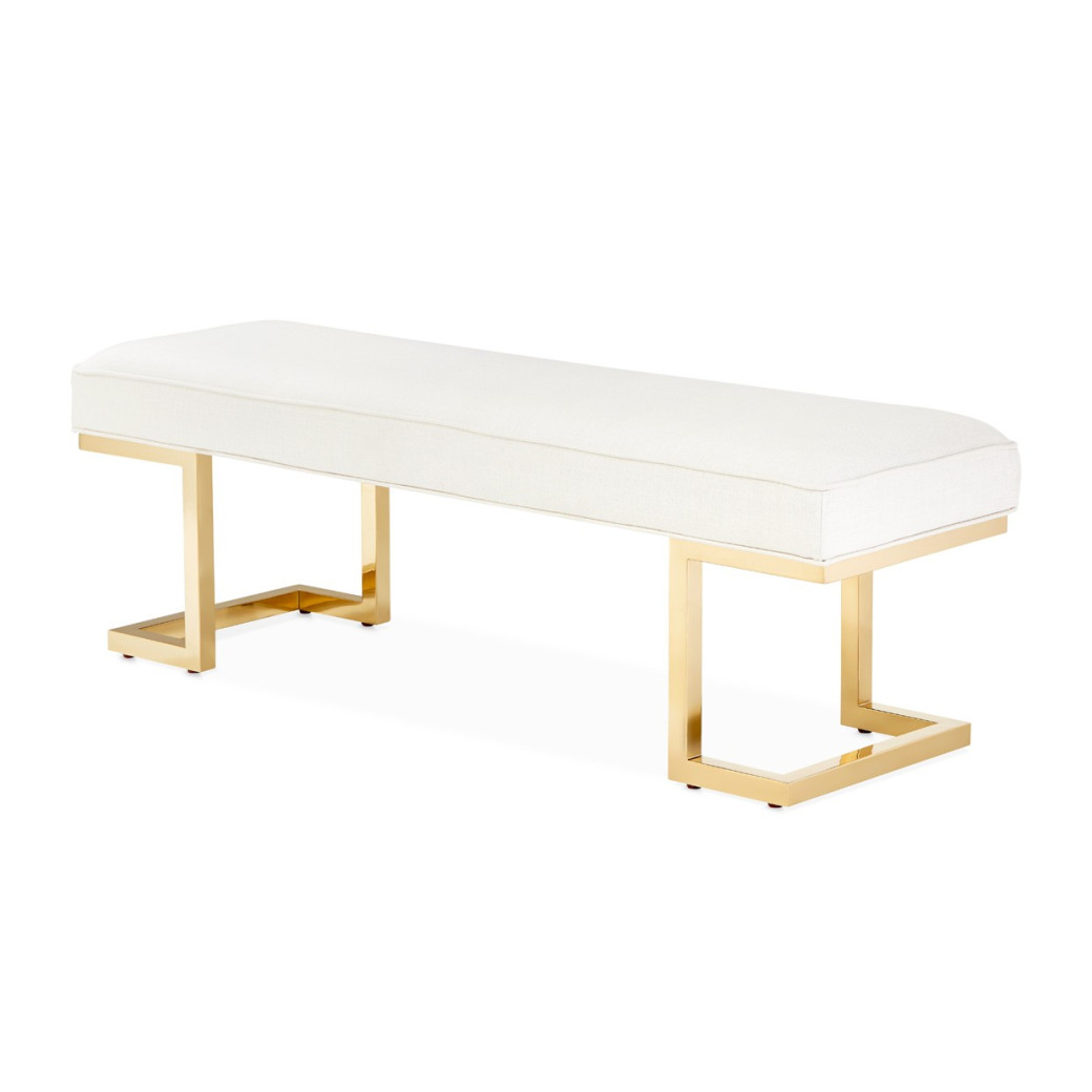 9085904-806 Bed Bench Bright Gold Belmont Place Collection By Michael Amini