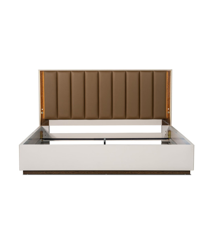 Eastern King Bed with LED Lighting Walnut Finish Pavira Collection By Michael Aminni 9023014EK03-204