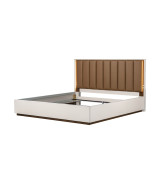 Eastern King Bed with LED Lighting Walnut Finish Pavira Collection By Michael Aminni 9023014EK03-204