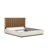 Eastern King Bed with LED Lighting Walnut Finish Pavira Collection By Michael Aminni 9023014EK03-204