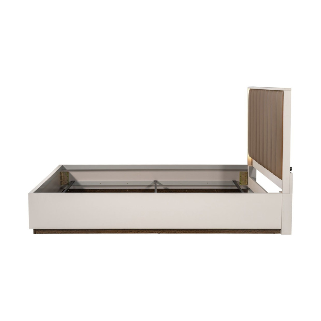 Eastern King Bed with LED Lighting Walnut Finish Pavira Collection By Michael Aminni 9023014EK03-204