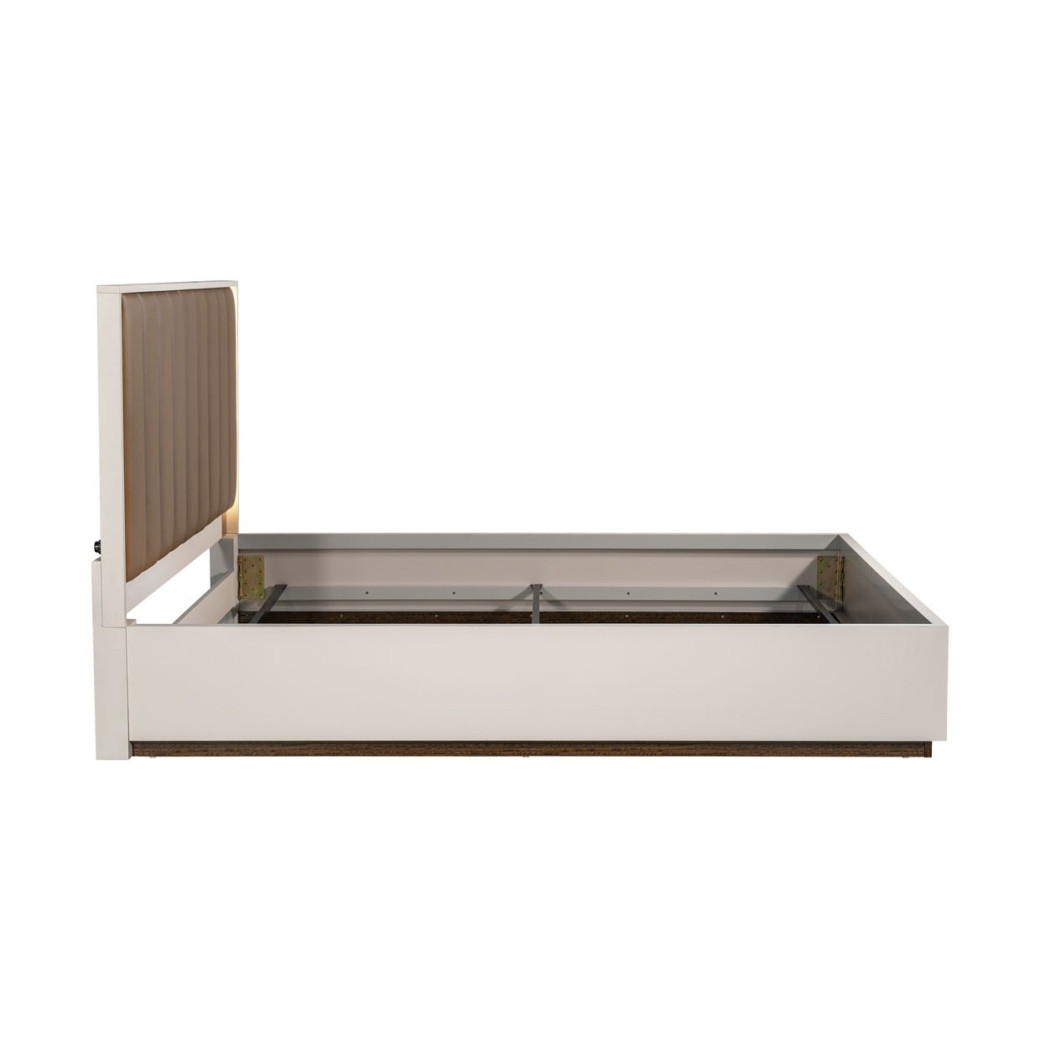 Eastern King Bed with LED Lighting Walnut Finish Pavira Collection By Michael Aminni 9023014EK03-204