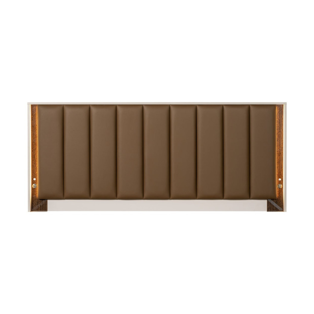 Eastern King Bed with LED Lighting Walnut Finish Pavira Collection By Michael Aminni 9023014EK03-204