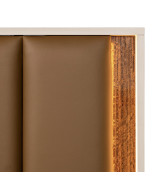 Eastern King Bed with LED Lighting Walnut Finish Pavira Collection By Michael Aminni 9023014EK03-204