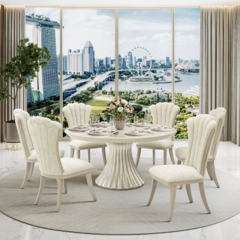 7PC Round Dining Table Set...