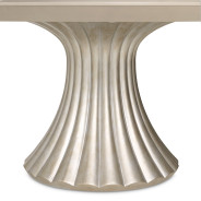7PC Round Dining Table Set Silver Mist Finish Fantosini Collection By Michael Amini 9091001-823