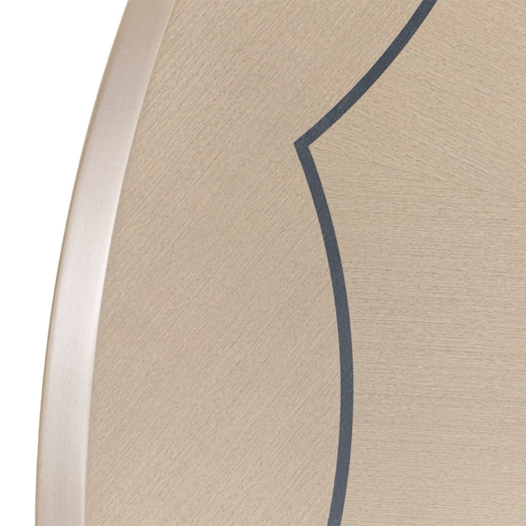 7PC Round Dining Table Set Silver Mist Finish Fantosini Collection By Michael Amini 9091001-823