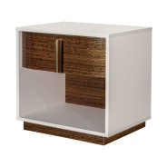 1-Drawer Nightstand Walnut Finish Pavira Collection By Michael Amini 9023040-204
