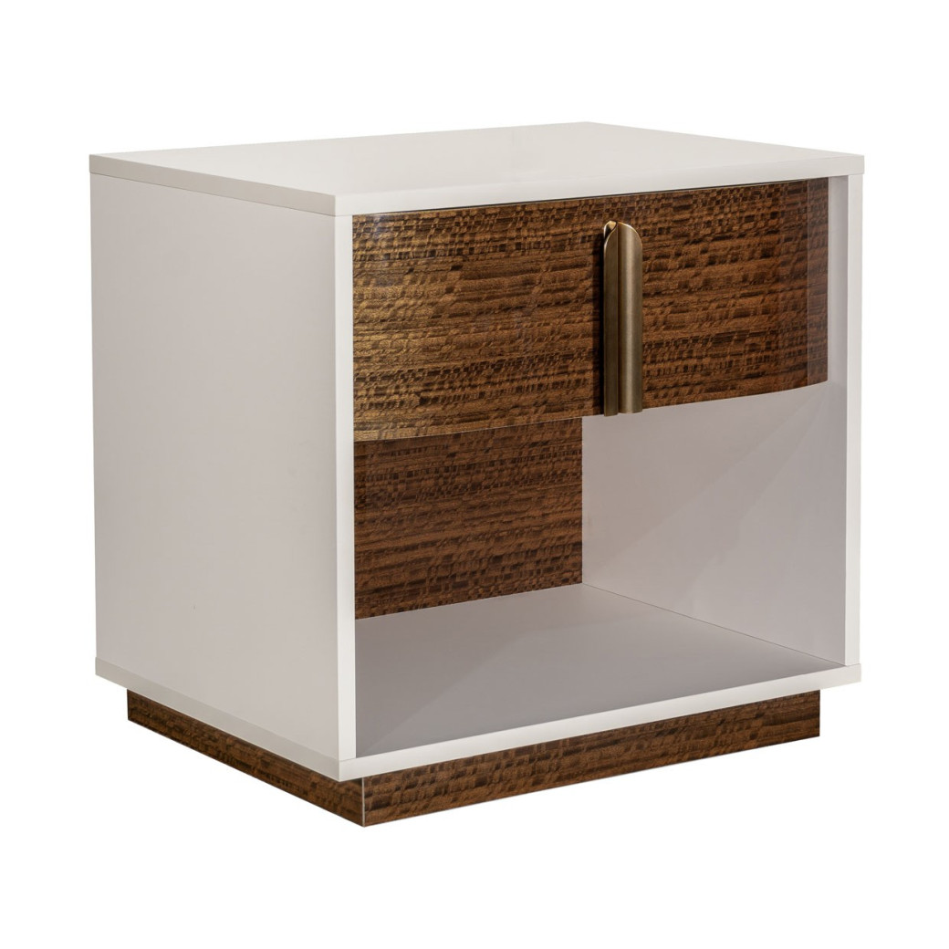 1-Drawer Nightstand Walnut Finish Pavira Collection By Michael Amini 9023040-204