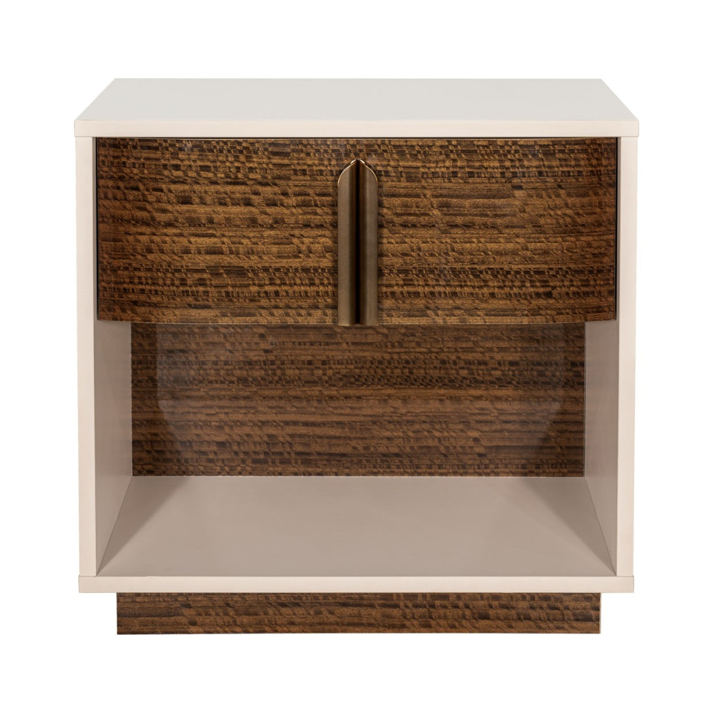 1-Drawer Nightstand Walnut Finish Pavira Collection By Michael Amini 9023040-204