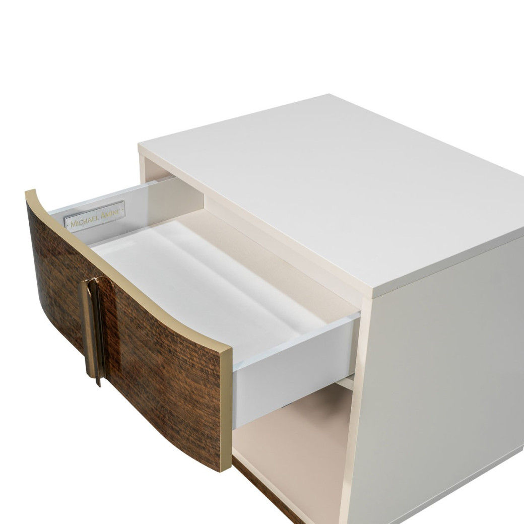 1-Drawer Nightstand Walnut Finish Pavira Collection By Michael Amini 9023040-204
