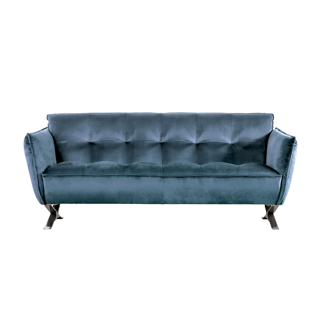 2PC Sofa & Loveseat Teal Velvet Civellutino Collection By Furniture of America FM90004TL