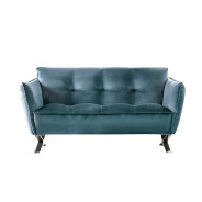 2PC Sofa & Loveseat Teal Velvet Civellutino Collection By Furniture of America FM90004TL