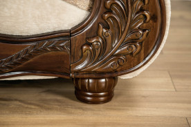 SM6450 2PC Sofa & Loveseat Traditional Style Light Brown/Dark Cherry By Furniture of America
