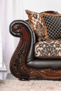 2PC Sofa & Loveseat Traditional Style Light Brown/Espresso By Furniture of America