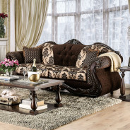 2PC Sofa & Loveseat Traditional Style Dark Brown By Furniture of America SM6431