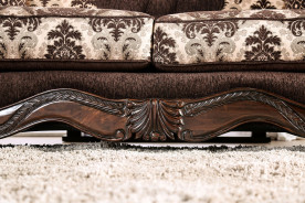 2PC Sofa & Loveseat Traditional Style Dark Brown By Furniture of America SM6431