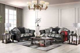 2PC Sofa & Loveseat Traditional Style Black By Furniture of America SM6432