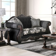 2PC Sofa & Loveseat Traditional Style Black By Furniture of America SM6432
