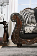 2PC Sofa & Loveseat Traditional Style Black By Furniture of America SM6432