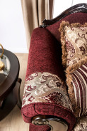 2PC Sofa & Loveseat Traditional Style Burgundy/Brown By Furniture of America SM6433