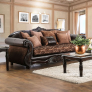 2PC Sofa & Loveseat Traditional Style Brown/Espresso By Furniture of America SM6404