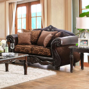 2PC Sofa & Loveseat Traditional Style Brown/Espresso By Furniture of America SM6404