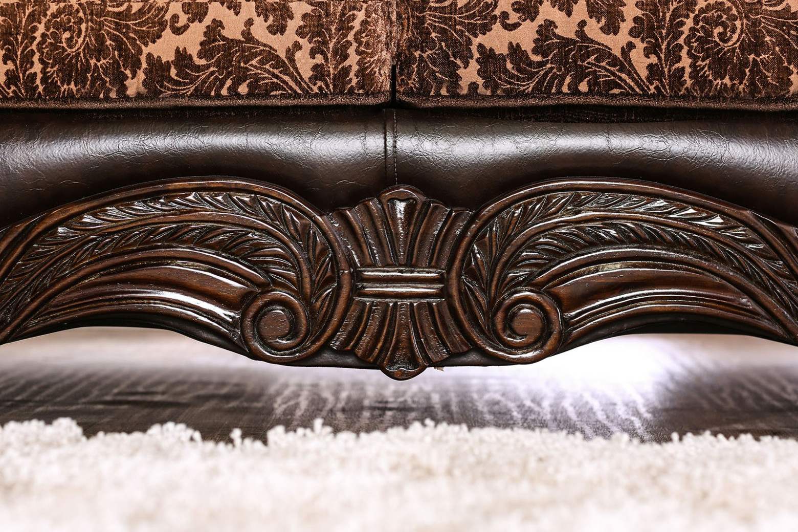 2PC Sofa & Loveseat Traditional Style Brown/Espresso By Furniture of America SM6404