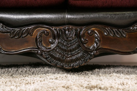 2PC Sofa & Loveseat Traditional Style Burgundy/ Dark Brown By Furniture of America SM6415