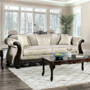 SM6425 2PC Sofa & Loveseat Traditional Style Ivory Finish By Furniture Of America
