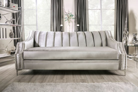 SM2686 Transitional Style Sofa & Loveseat Silver color Elicia Collection By Furniture of America