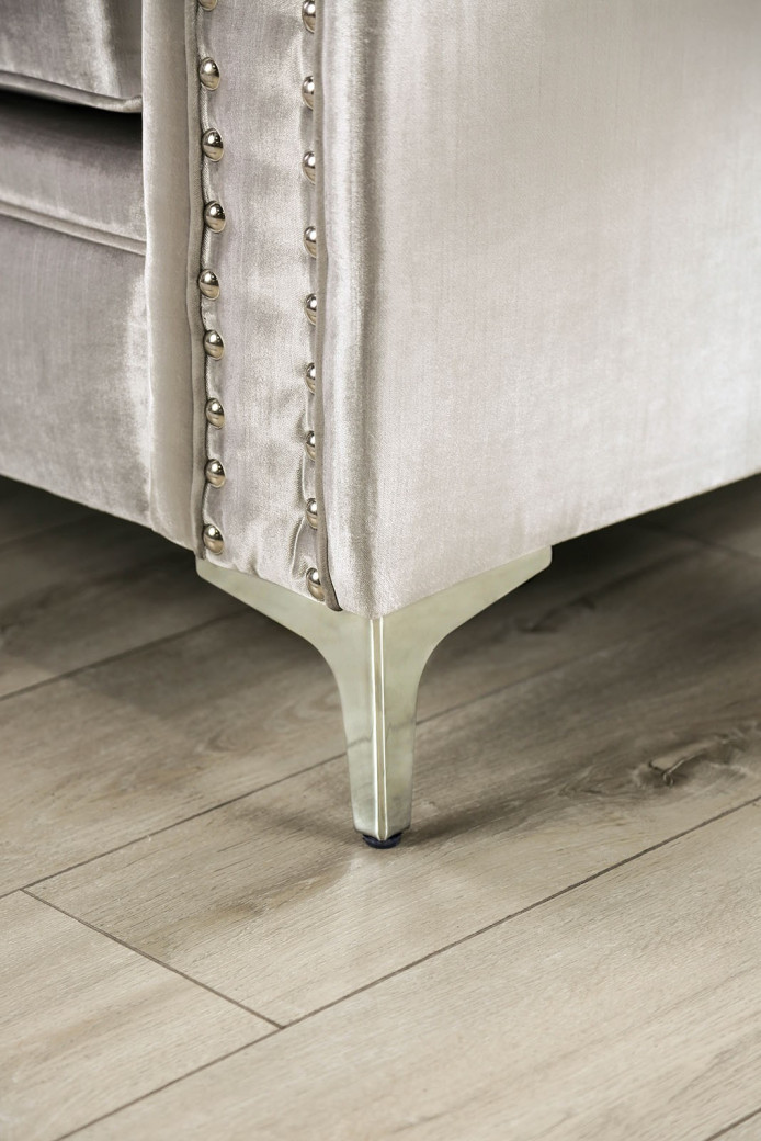 SM2686 Transitional Style Sofa & Loveseat Silver color Elicia Collection By Furniture of America
