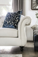SM2228 Contemporary Style Sofa & Loveseat White Velvet Antoinette Collection By Furniture of America