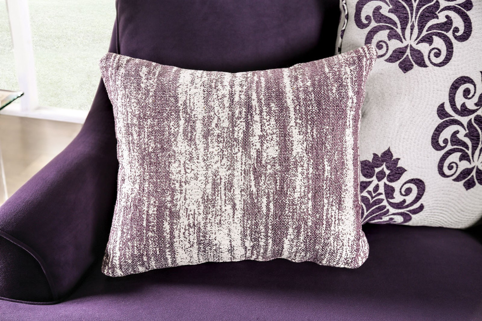 SM2208 Transitional Style Sofa & Loveseat Purple Sisseton Collection By Furniture of America