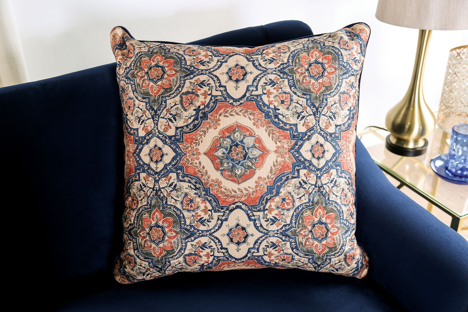 SM2210 Transitional Style Sofa & Loveseat Blue Sisseton Collection By Furniture of America
