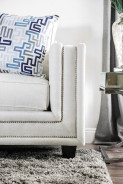 SM2675 Contemporary Style Sofa & Loveseat Off White Chenille Ilse Collection By Furniture of America
