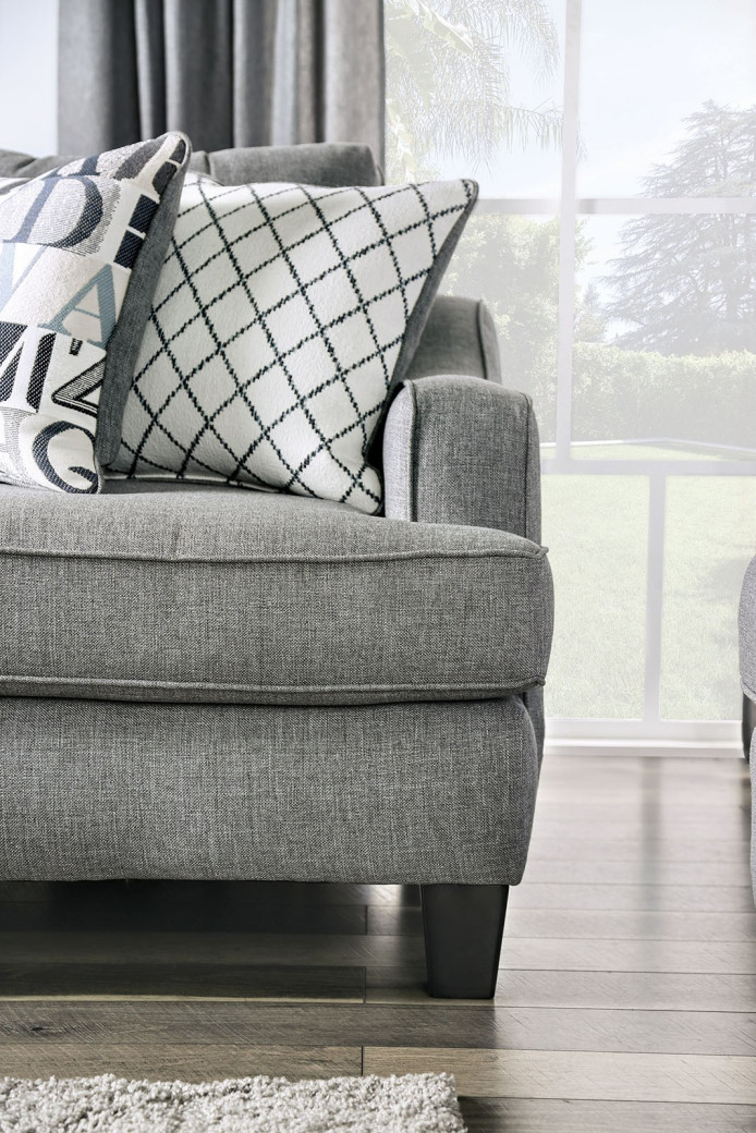 SM8330 Transitional Style Sofa & Loveseat Bluish Gray Fabric Verne Collection By Furniture of America