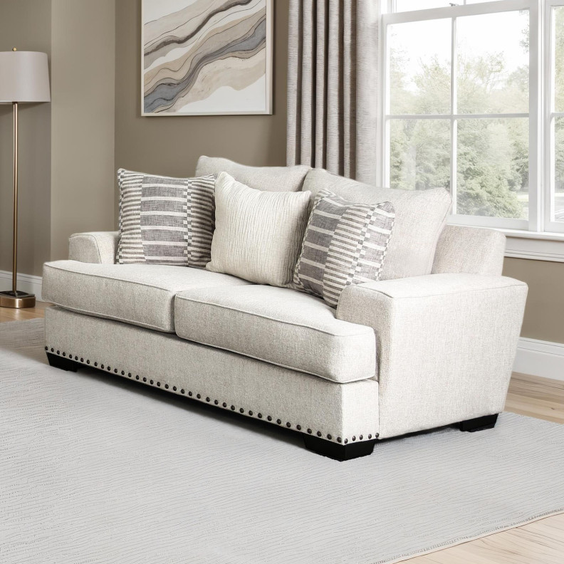 SM1253 2PC Sofa & Loveseat Taupe Finish Transitional Style by Furniture of America