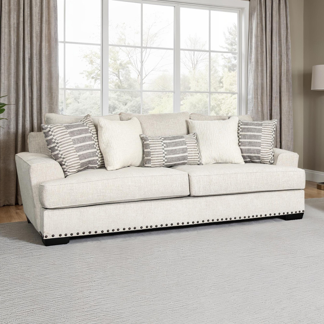 SM1253 2PC Sofa & Loveseat Taupe Finish Transitional Style by Furniture of America