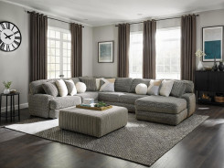 Elmhurst Charcoal U-Shaped Sectional | Furniture of America