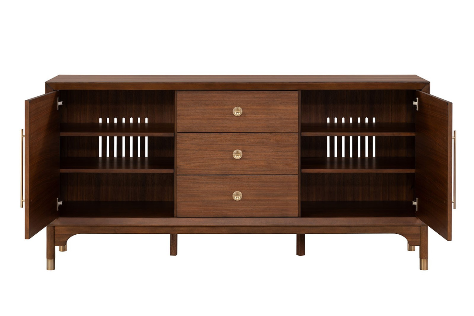 FM34000WN-SV Server Mid-Century Modern Style Walnut Finish Hepburne Collection By Furniture of America