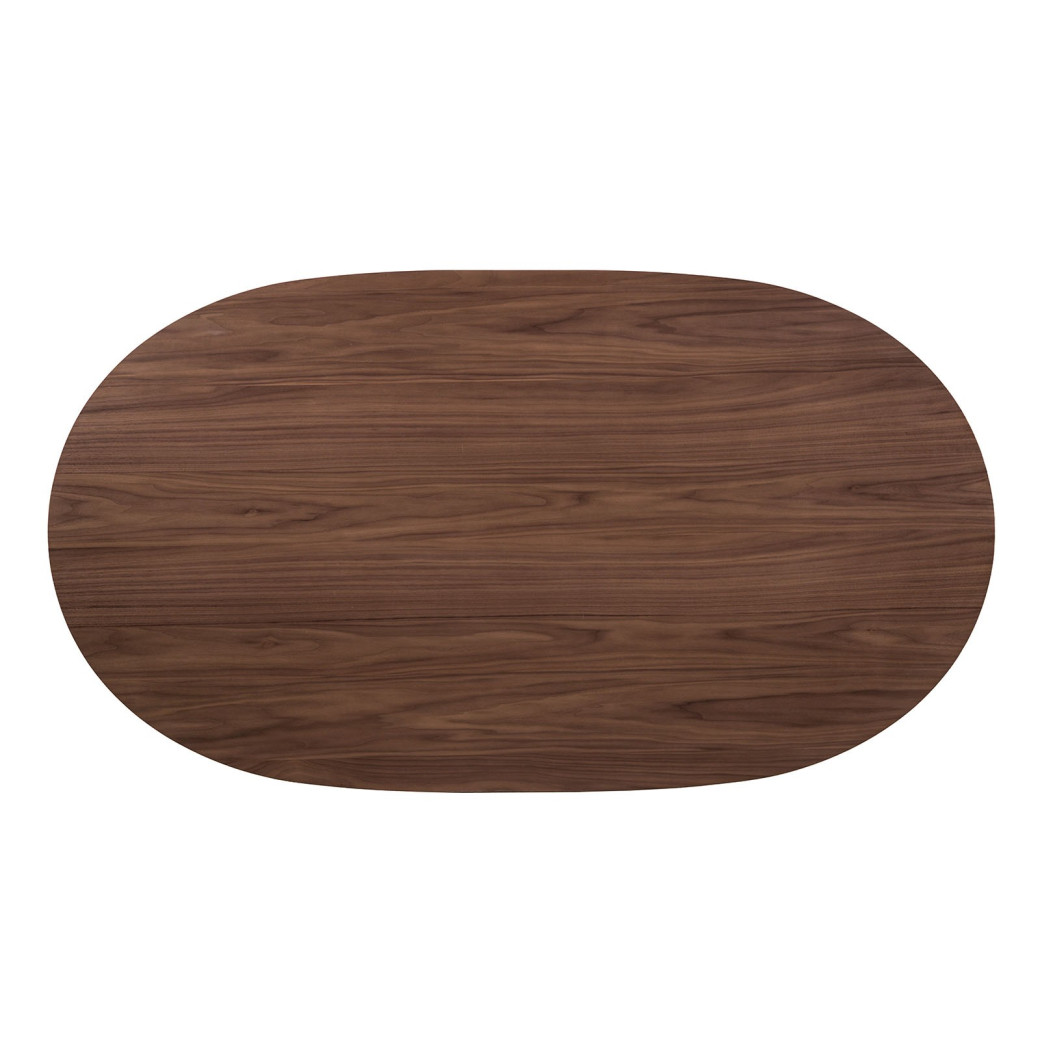 FM3214WN 7PC Dining Set Mid-Century Modern Style Walnut Finish Uzwil Collection By Furniture of America