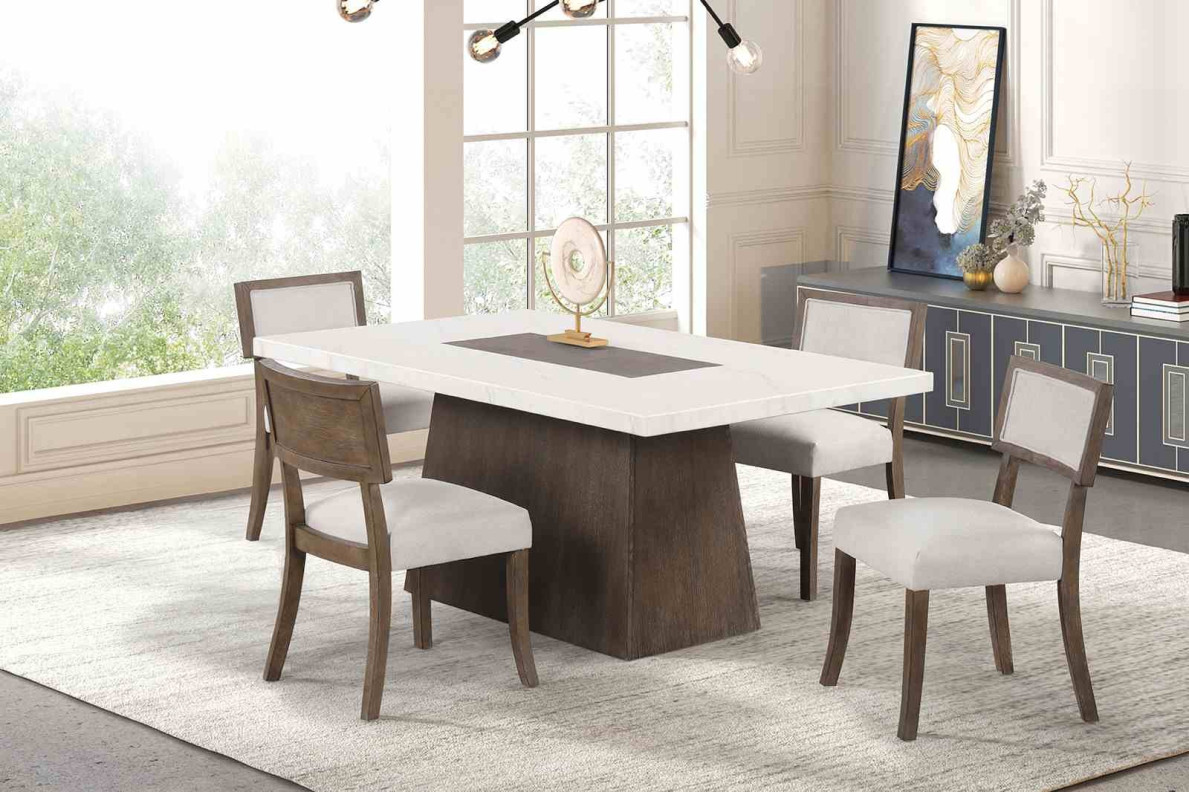 FM3332DB-T 5PC Dining Set Contemporary Style Dark Walnut Finish Grasten Collection By Furniture of America