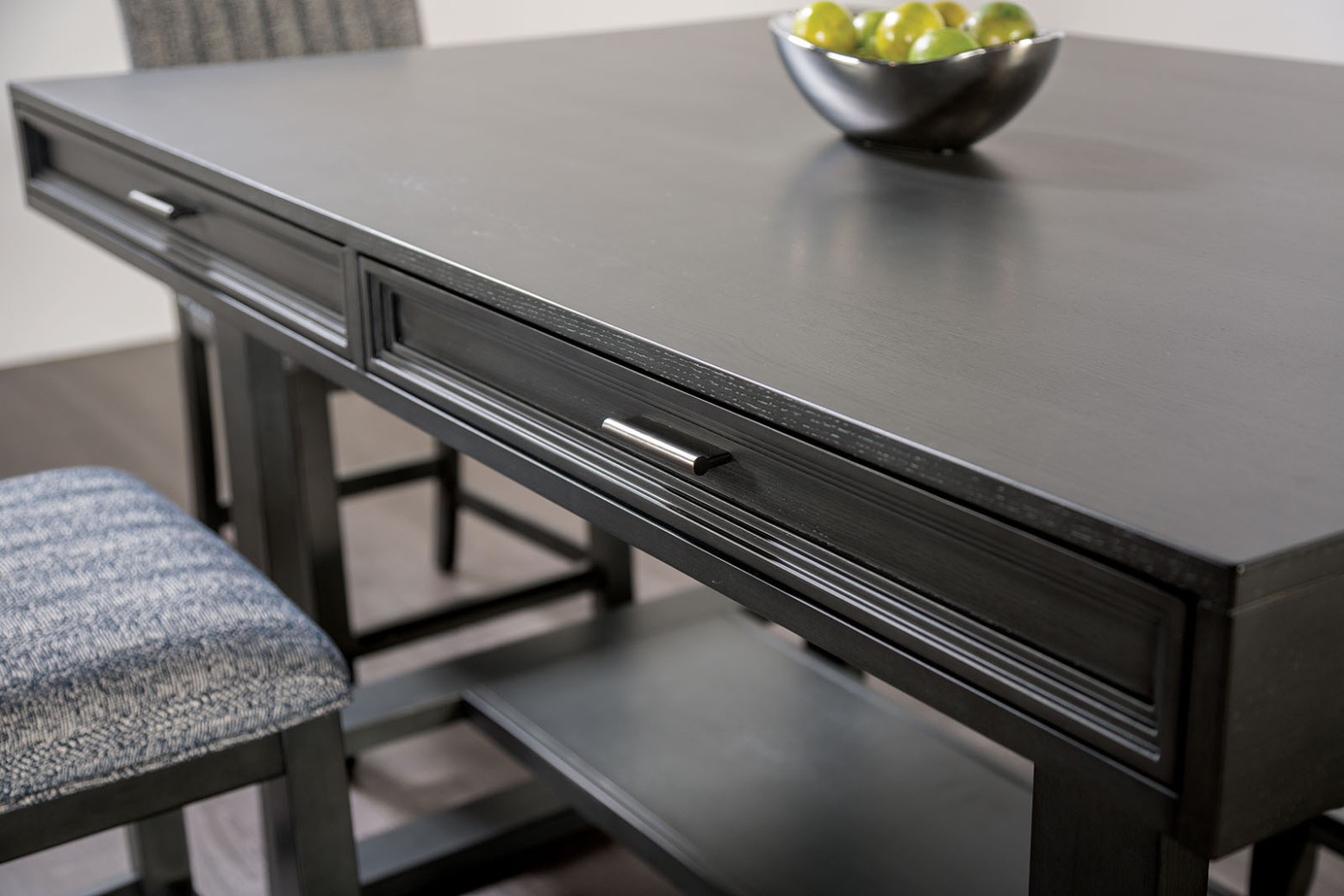 FM3425GY-PT / 7 PC Counter Height Table Set Transitional Style Gray By Furniture of America