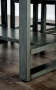 FM3425GY-PT / 7 PC Counter Height Table Set Transitional Style Gray By Furniture of America