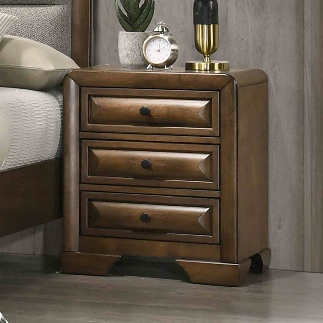 FM7231BR  5PC Queen Bedroom Set Transitional Style Brown / Light Gray Caerwys Collection by Furniture of America
