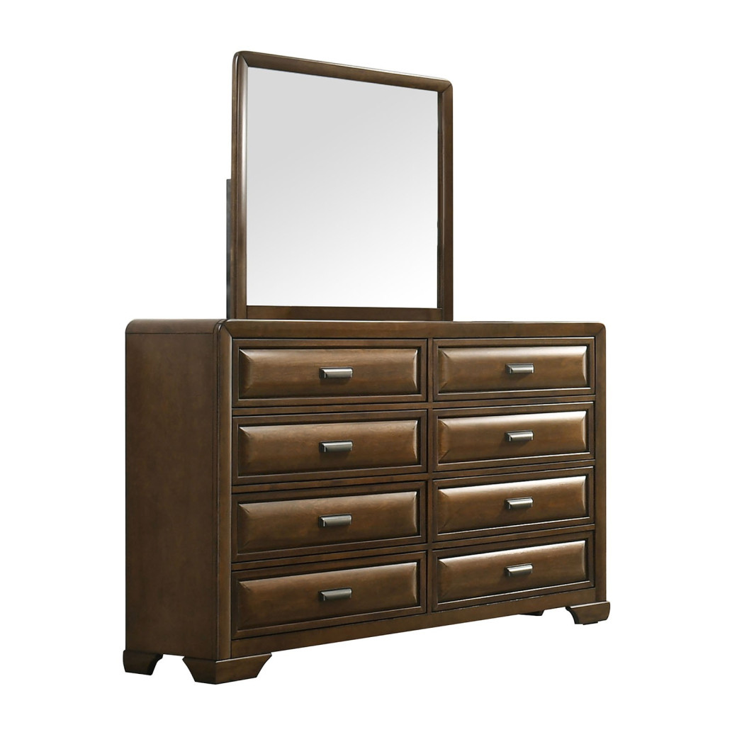 FM7231BR  5PC Queen Bedroom Set Transitional Style Brown / Light Gray Caerwys Collection by Furniture of America