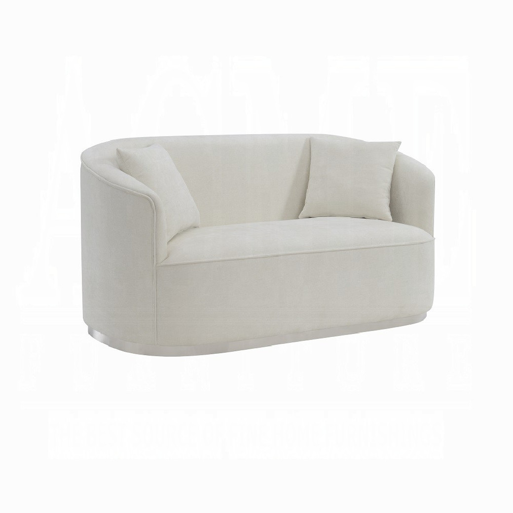 LV01917 2PC Sofa & Loveseat Beige Chenille Odette Collection By Acme Furniturte