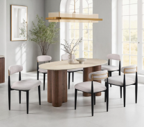 FM37021WN 7PC Dining Set Contemporary Style Oval Table Walnut Finish Kronus Collection By Furniture of America